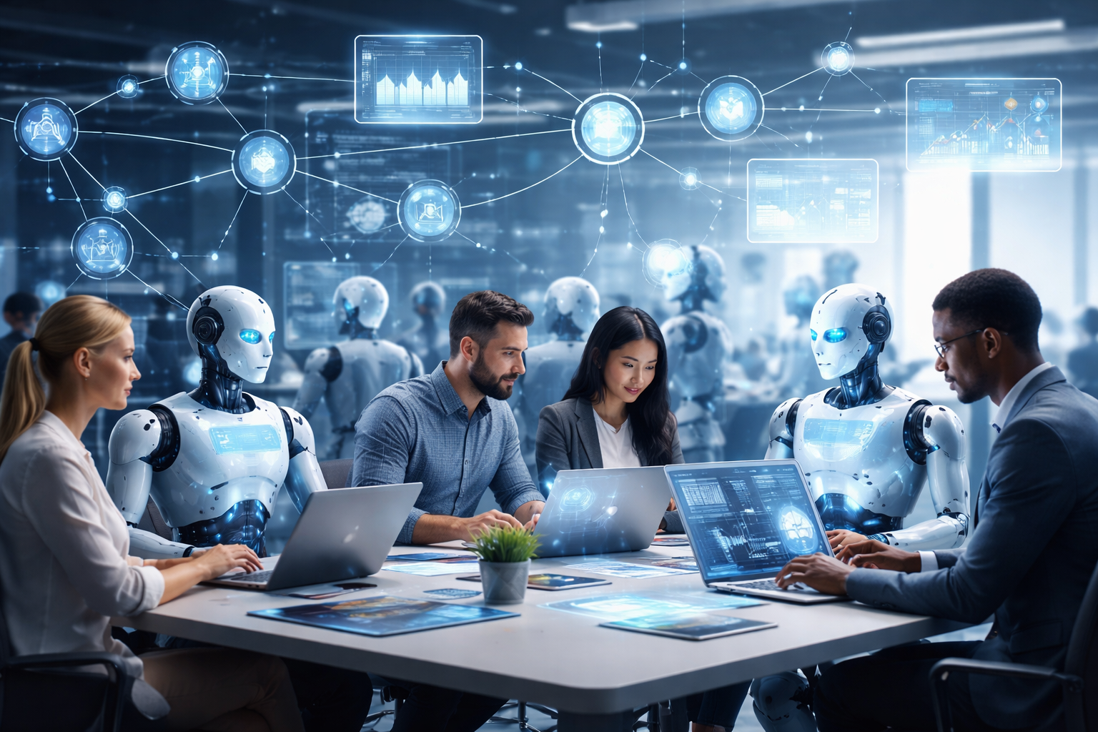 Hybrid teams of people and AI working together